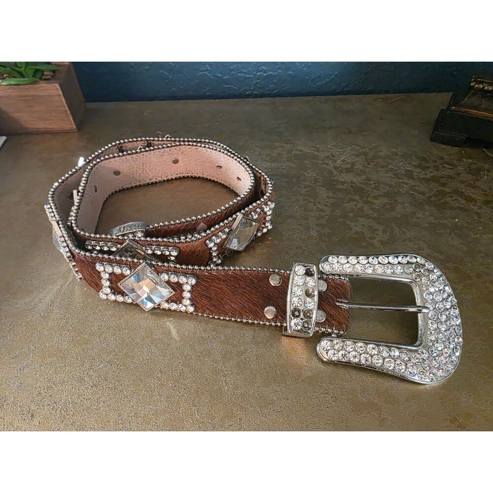 Vtg Wildfire Western Rhinestone Belt Extremely HEAVY